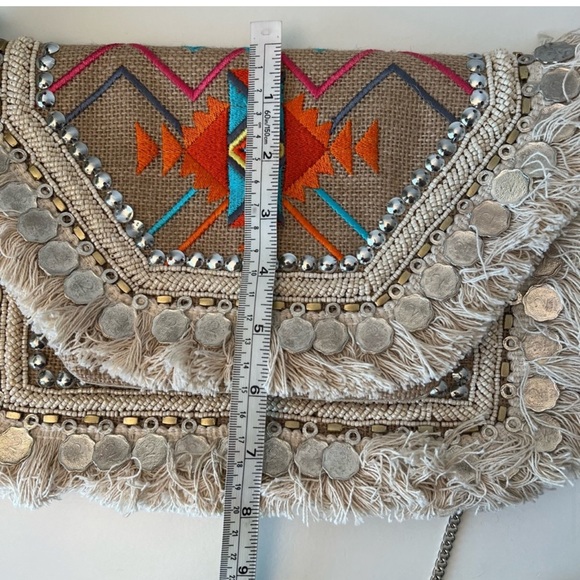 NWT Antik Kraft Bohemian Beaded Fringe
Clutch w removable strap - Picture 12 of 15